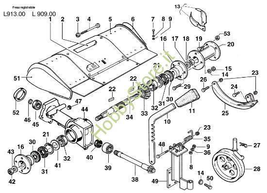 Picture of Fresa con cofano registrabile L0091300/L0090900 KAM 5 (Fino/Until 2009) Motocoltivatore