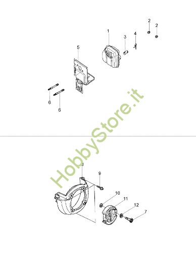 Picture of Marmitta e frizione 010 Motozappa