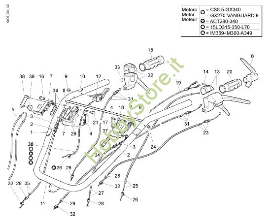 Picture of Stegola e comandi FC 30 M (Fino/Until 2009) Falciatrice