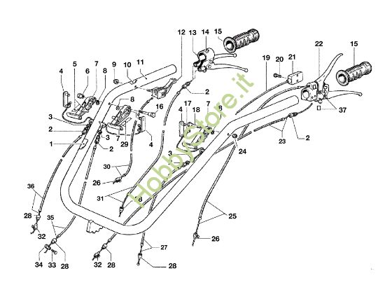 Picture of Stegole e comandi KAM 5 HF Motocoltivatore