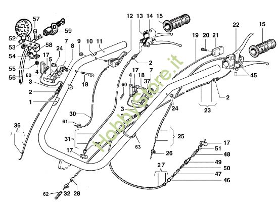 Picture of Stegola e comandi MAK 16 (Fino/Until 2009) Motocoltivatore