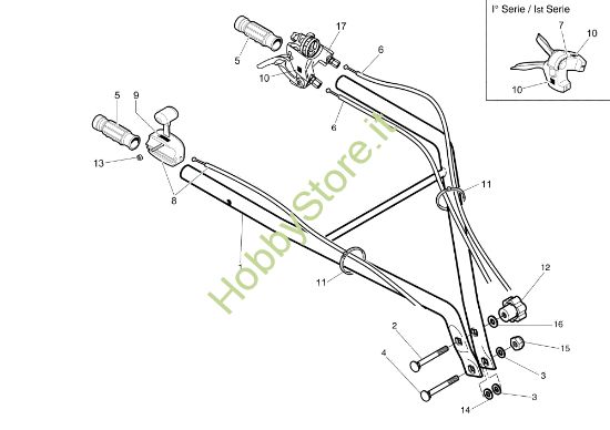 Picture of Manubrio fisso e comandi 102 (EN 709) (K800 H - SN T210) Motozappa