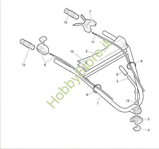 Picture of Manubrio e comandi 121 Motozappa