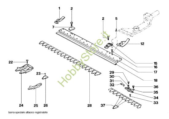 Picture of Barra falciante speciale 69229018/69229017/69229019 KAM 4 (Fino/Until 2012) Motocoltivatore