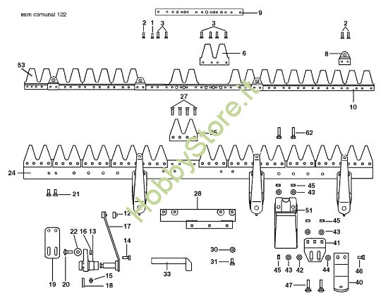 Picture of Barra falciante ESM "COMUNAL" 69229037 KAM 4 (Fino/Until 2012) Motocoltivatore
