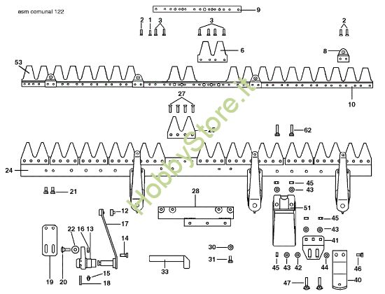 Picture of Barra falciante ESM "COMUNAL" 69229037 KAM 5 (Fino/Until 2012) Motocoltivatore