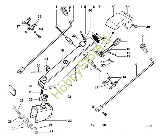 Picture of Piantone e stegole BRIK 3 (Fino/Until 2012) Motocoltivatore