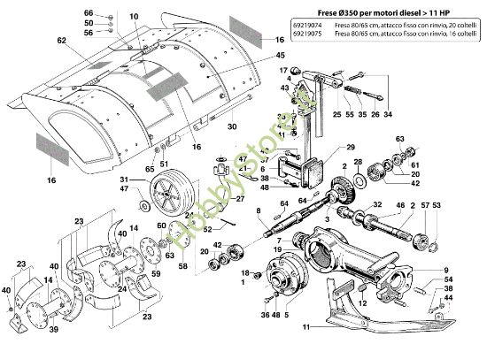 Picture of Fresa solo per motori Diesel 69219074/69219075 MAK 18 Motocoltivatore