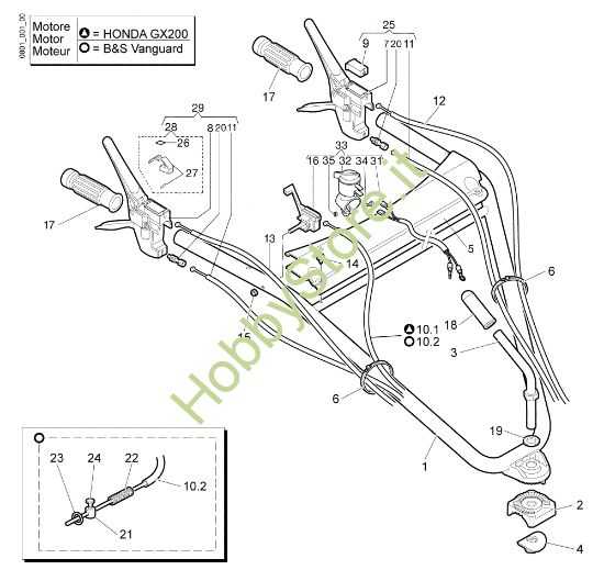 Picture of Manubrio e comandi NTS 50 Trinciasarmenti