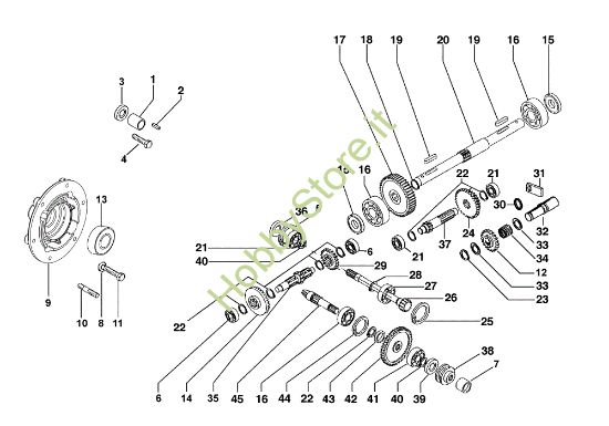 Picture of Frizione e ingranaggi cambio BRIK 1 (EN 709) Motocoltivatore