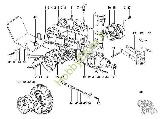 Picture of Scatola cambio e ruote BRIK 1 EMAK (EN 709) Motocoltivatore