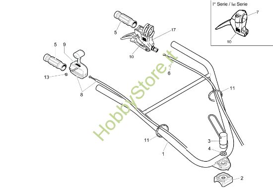 Picture of Manubrio registrabile e comandi 101 (EN 709) Motozappa