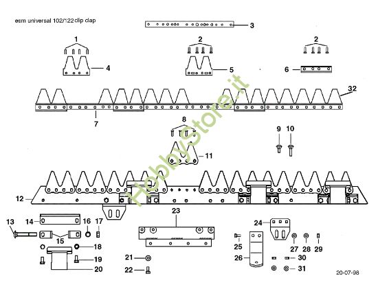 Picture of Barra falciante "UNIVERSAL" 69229035/69229036 KAM 4 (EN 709) Motocoltivatore