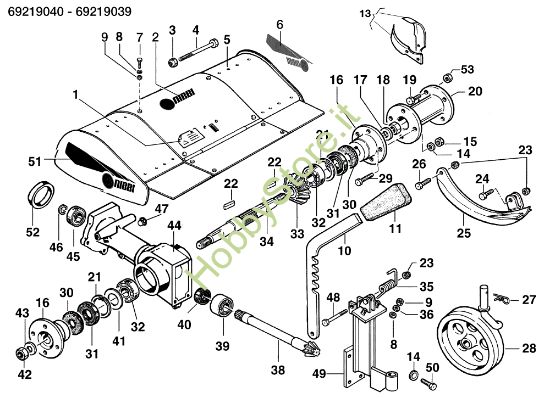 Picture of Fresa con cofano registrabile 69219040/69219039 KAM 5 (EN 709) Motocoltivatore