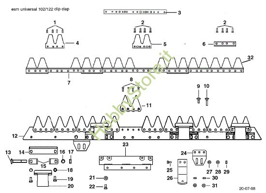 Picture of Barra falciante "UNIVERSAL" 69229035/69229036 KAM 5 JUNIOR (Solo per il mercato francese) EN 709 Motocoltivatore