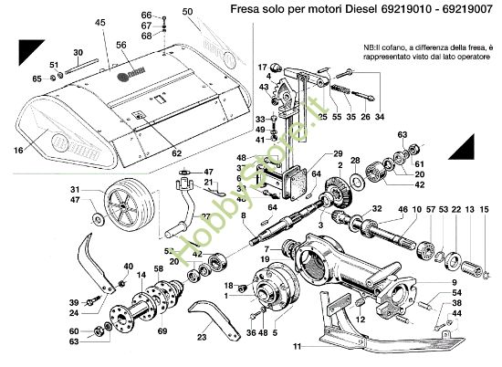 Picture of Fresa solo per motori Diesel 69219010/69219007 MAK 16 (EN 709) Motocoltivatore