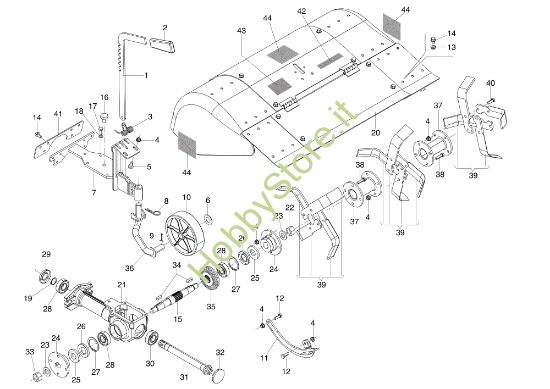 Picture of Fresa 80 cm con cofano registrabile e attacco fisso 69219067 MAK 16 (EN 709) Motocoltivatore