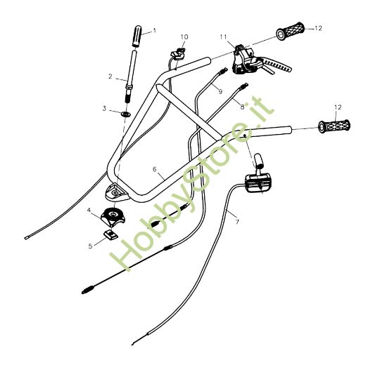 Picture of Manubrio 095 (K800 H - SN TA32) Motozappa