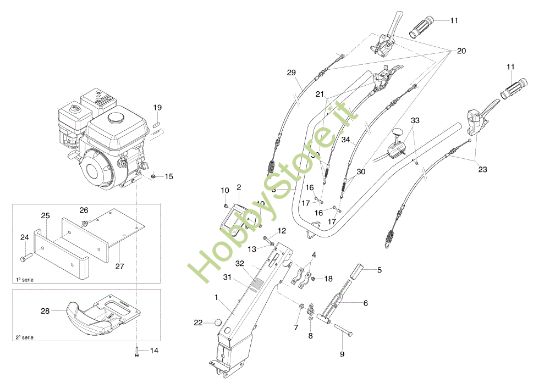 Picture of Piantone e stegole BRIK (K700 H) Motocoltivatore