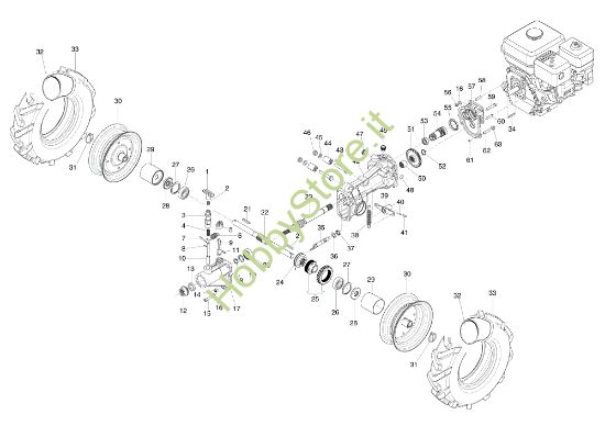 Picture of Scatola cambio e ruote FC 110 (K700 H) Falciatrice