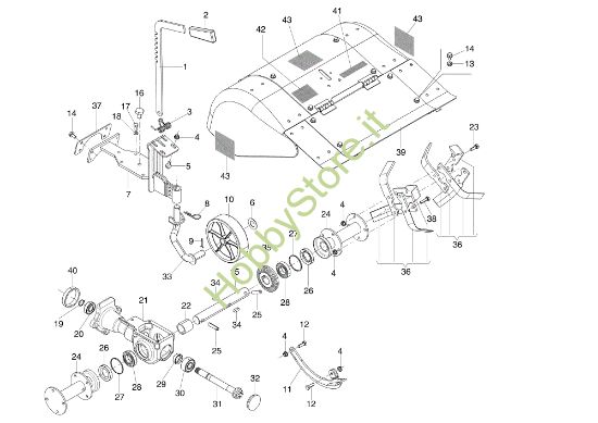 Picture of Fresa 60 cm con cofano registrabile e attacco fisso 69219102 BRIK 5 S Motocoltivatore
