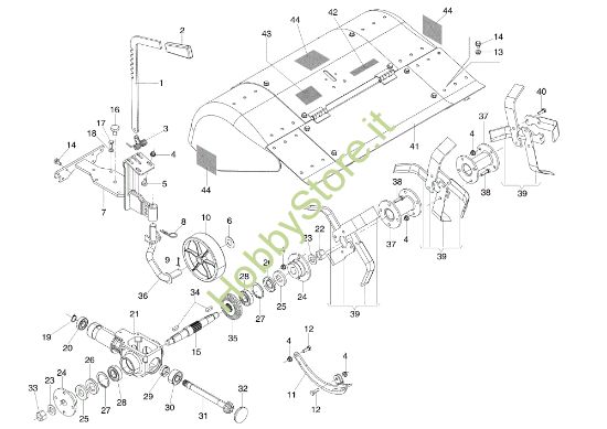 Picture of Fresa 80 cm con cofano registrabile e attacco quickfit 69219054 KAM 13 S Motocoltivatore