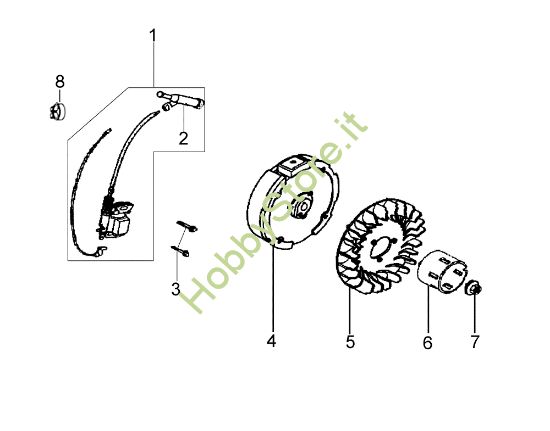 Picture of Volano e bobina 105 (K800 HC) Motozappa