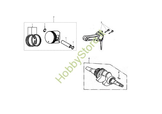 Picture of Albero e pistone NTS 65 (K1100 H) Trinciasarmenti
