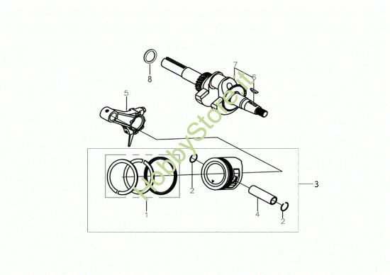 Picture of Albero e pistone MOTORE K900 HR (EURO5) Motore