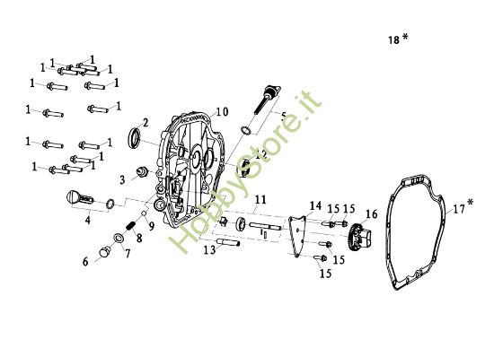 Picture of Coperchio basamento MOTORE K7000 HD - conico / conical Motore