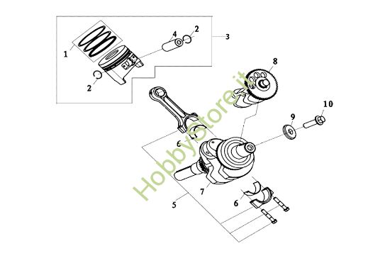 Picture of Pistone MOTORE K7000 HD - conico / conical Motore