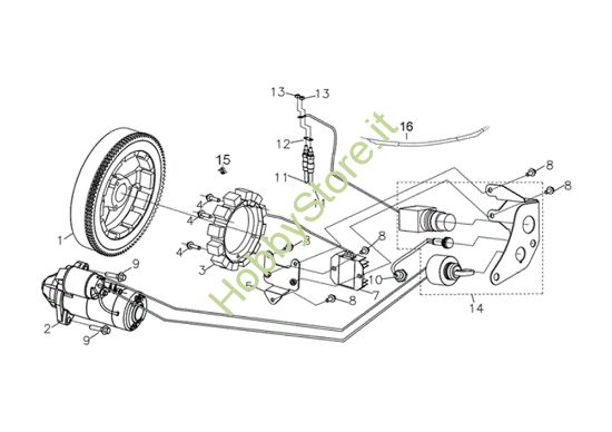 Picture of Impianto elettrico MOTORE K7000 HD - conico / conical Motore