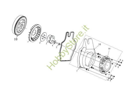 Picture of Avviamento completo MOTORE K7000 HD - conico e cilindrico / conical and cylindrical Motore