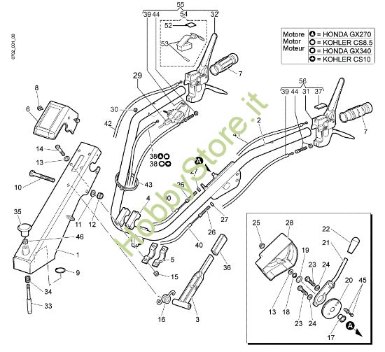 Picture of Manubrio e comandi NTS 65 (Fino/Until 2013) Trinciasarmenti