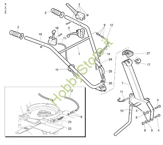 Picture of Stegole e comandi 110 (Fino/Until 2009) Motozappa