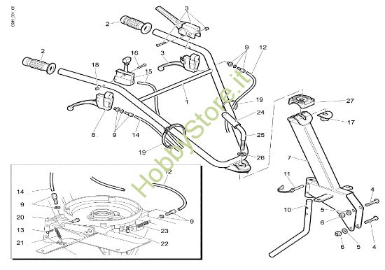 Picture of Stegole e comandi 112 (Fino/Until 2009) Motozappa