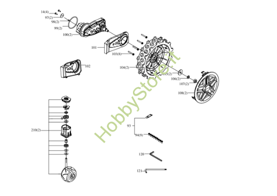Picture of Esploso KR172E.A Ruote e accessori Kress
