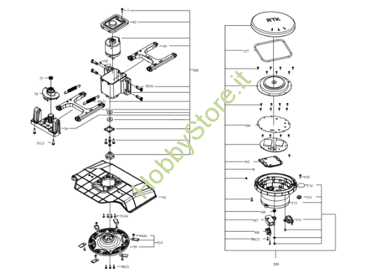 Picture of Esploso Motore di Taglio KR174E Motore Kress