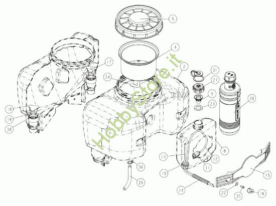 Picture of Serbatoio liquidi L.17 e miscela x carb. prime  prodotto dal 01/01/2010