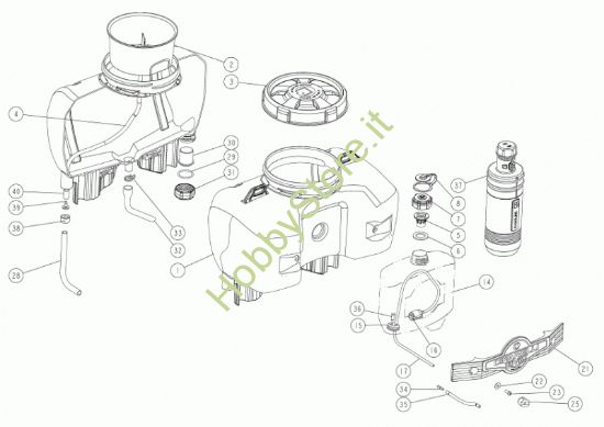 Picture of Serbatoio liquidi L.12 e miscela x serie L3EVO carb. HDA 