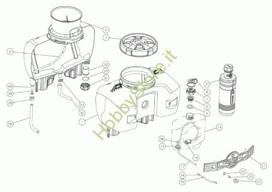 Picture of Serbatoio liquidi L.18 e miscela x serie L3EVO carb. HDA 