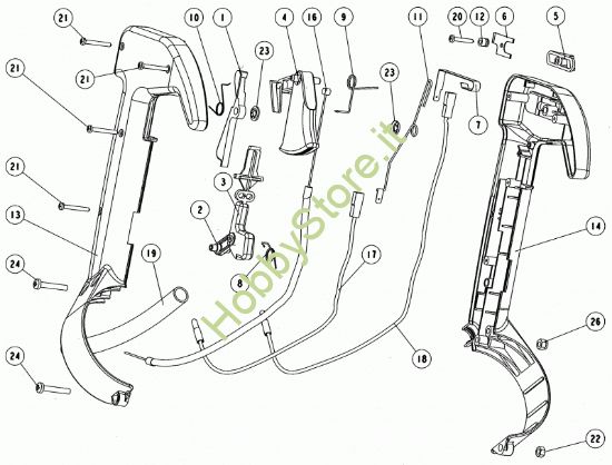 Picture of Impugnatura comandi soffiatore  prodotto dal 28/10/97 >