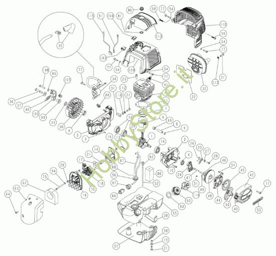 Picture of Motore C5SC 52cc Eur5 (no Spagna) Matr.04E40TR  prodotto dal 30/06/2021  al  02/05/2023