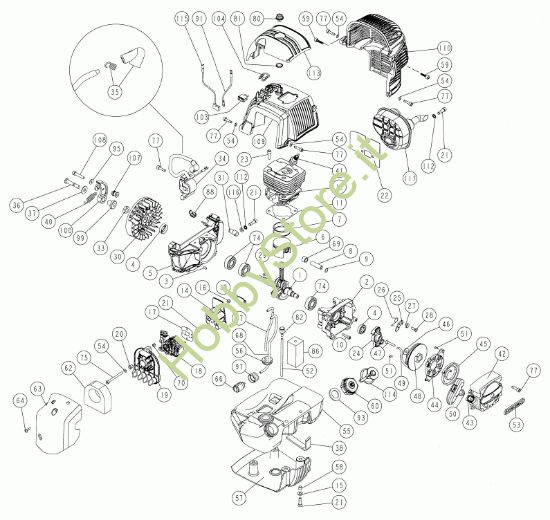Picture of Motore C5SC 52cc Eur5 (Spagna)  prodotto dal 01/08/2020  al  29/06/2021