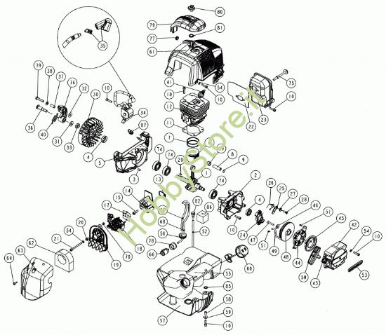 Picture of Motore C5SC 52cc  prodotto dal 01/04/2008  al  29/09/2009