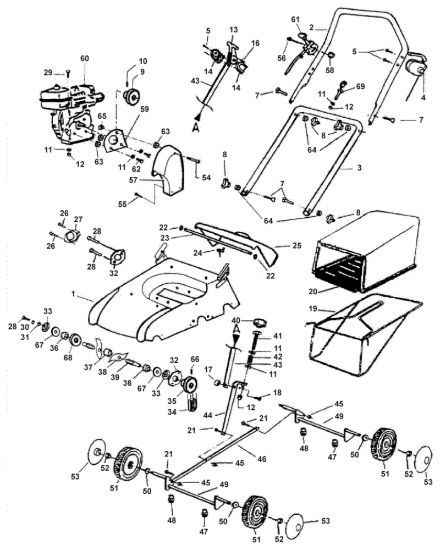 Picture of Control Cables-Handles,Grasscatcher,Wheels-Blades