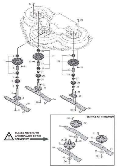 Picture of Mower Deck 125 Combi Pro Blades