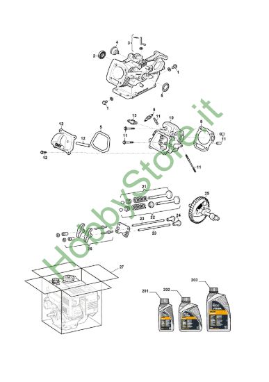 Picture of Cylinder head & Complete Engine