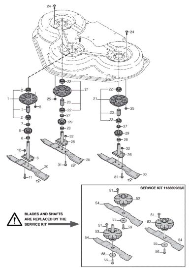Picture of Mower Deck 125 Combi Pro Blades