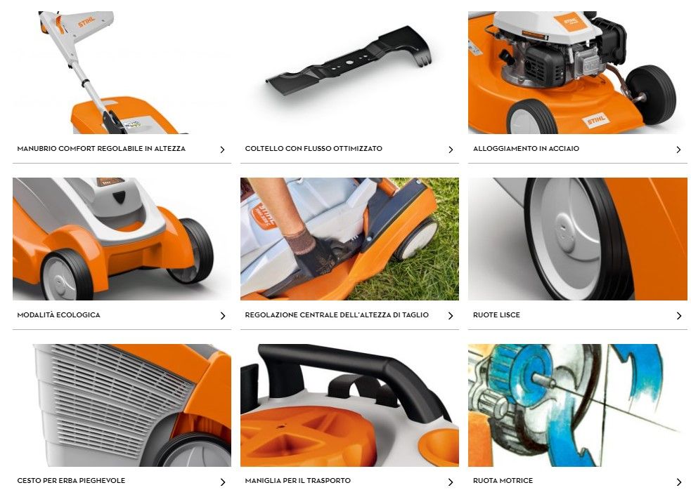 Carattersitiche tosaerba Stihl rma 248 t